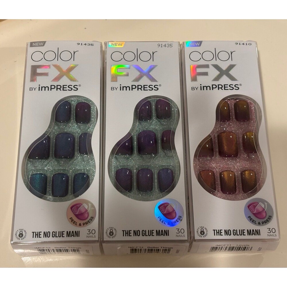 Impress color fx nails press-on 3 sets better things | Levels